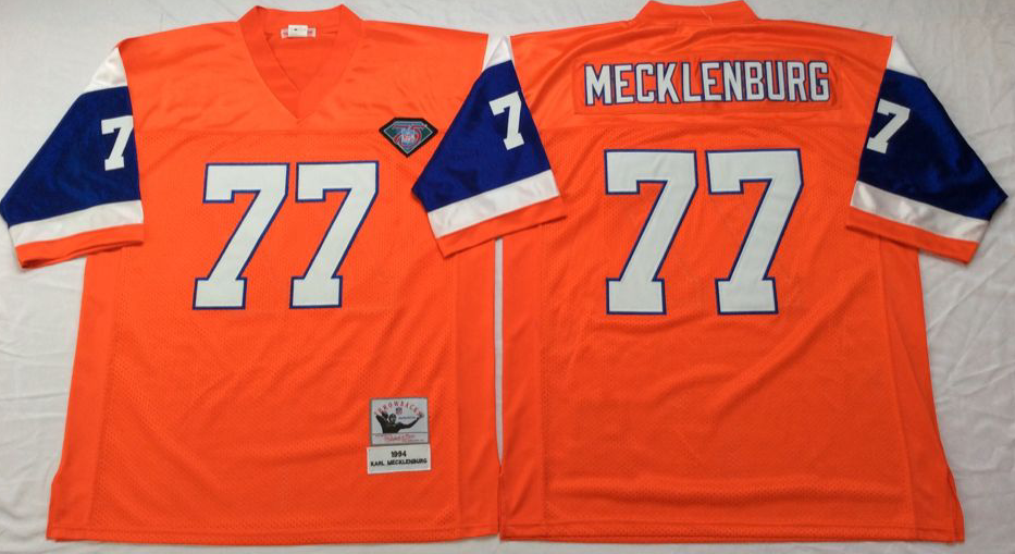 Men NFL Denver Broncos #77 Mecklenburg orange Mitchell Ness jerseys->pittsburgh steelers->NFL Jersey